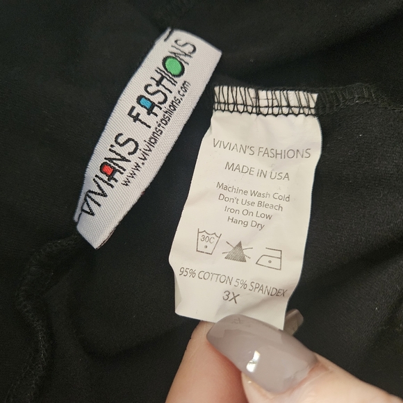 Vivian's Fashions 3X Long Yoga Flare Bootcut Pants Black Stretch S-2396 - Picture 6 of 8